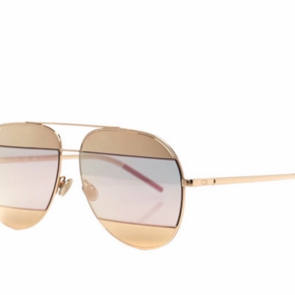 Dior Gold and Silver Aviator Sunglasses - Picture 2 of 12